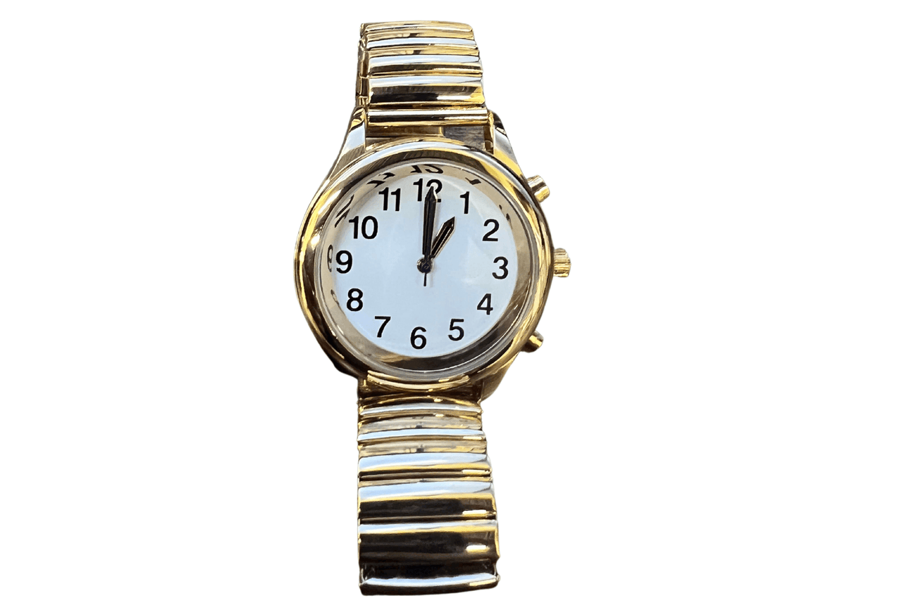 Talking Women's Watch Gold Expansion Band - The Low Vision Store