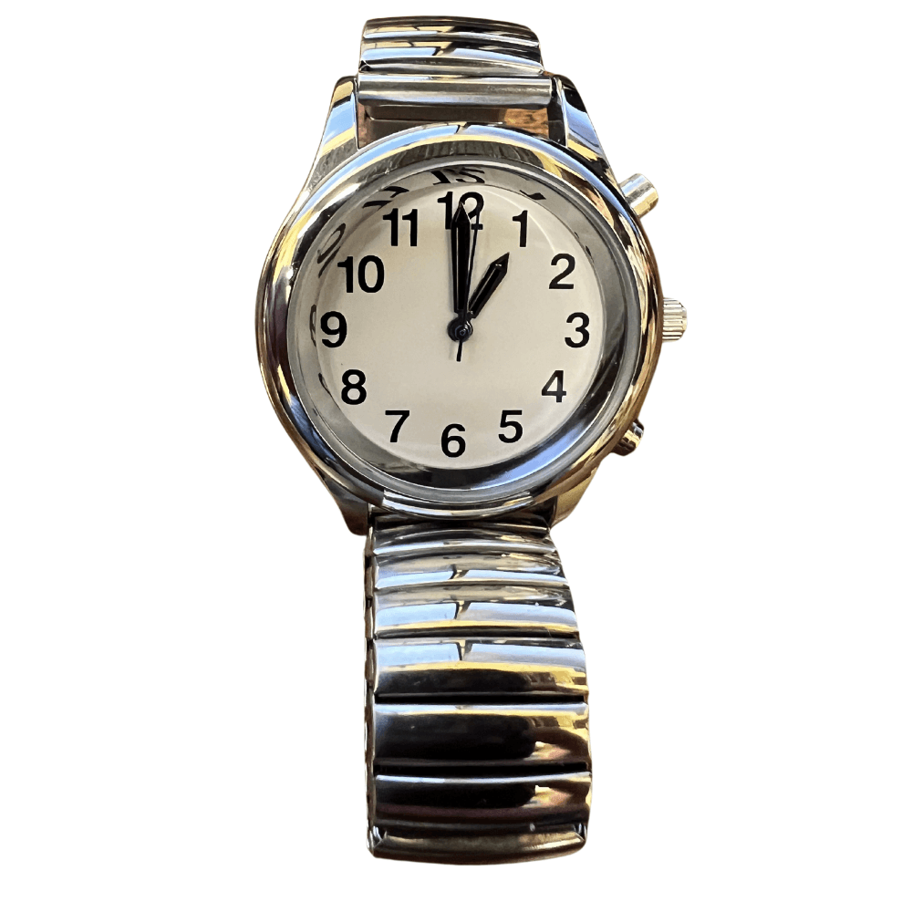 Talking Women's Watch Silver - Expandable Band - The Low Vision Store