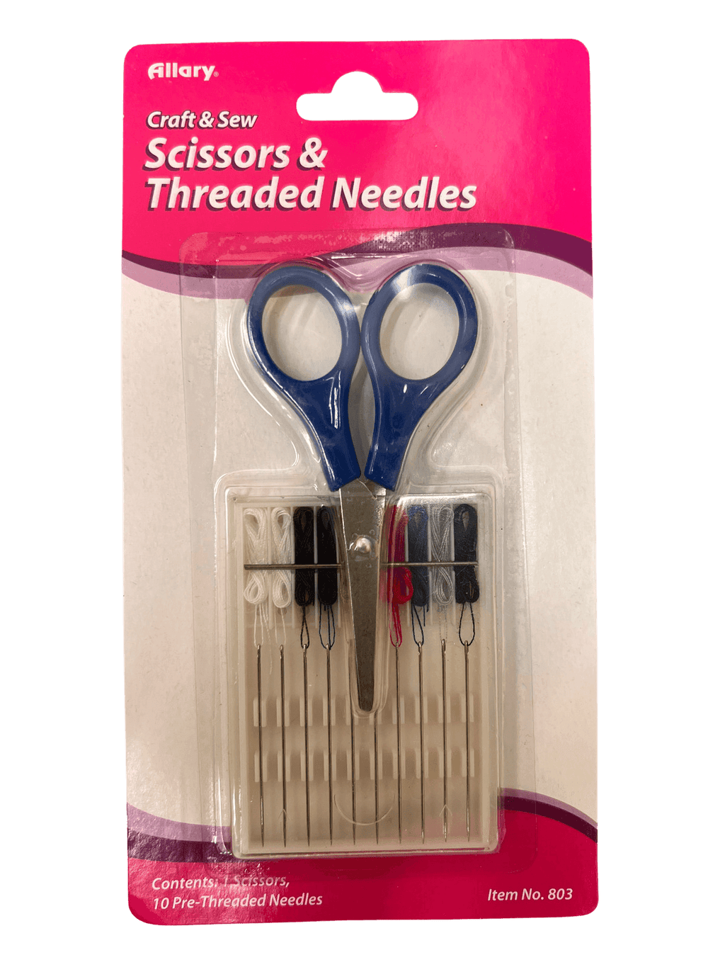 Threaded Needles (10pcs) With Scissors - The Low Vision Store