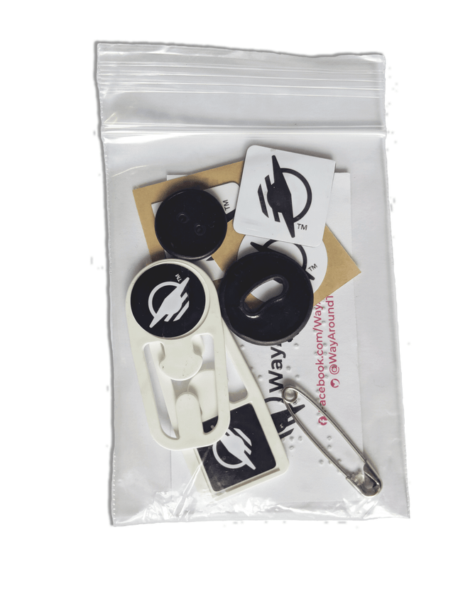 Way Around Sampler Pack containing various WayTags for individuals with vision impairments.