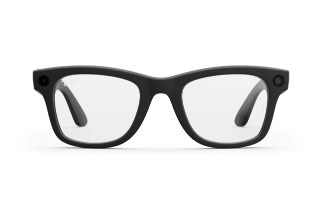 Ray-Ban Meta smart glasses front view showcasing modern design and features for hands-free connectivity.