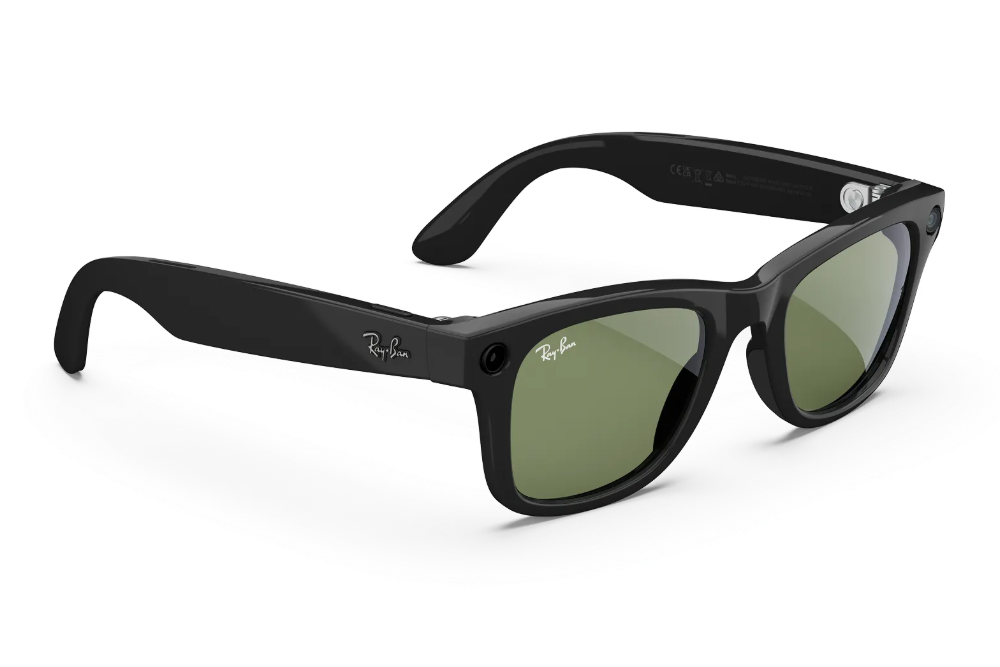 Ray-Ban|Meta Wayfarer - Gen 2 Standard Black Frame with G-15 green lenses